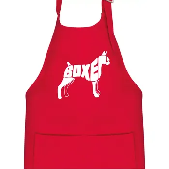 Kuchyňská zástěra Boxer nápis v těle - Dětská zástěra na vaření - Univerzální velikost ( Červená )