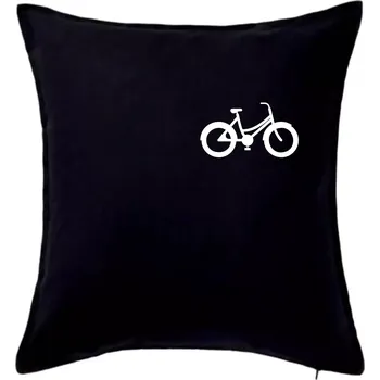 Polštář Obrázek kola na prsu městské kolo - Polštář 50x50 - 50x50 - Pouze potah ( Černá )