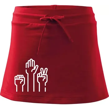 Dámská sukně Kamen nůžky papír ikony - Sportovní sukně - two in one - S ( Červená )