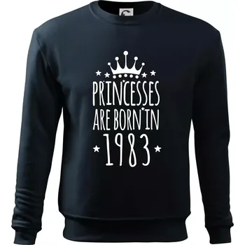 Princesses are born in 1983 - Mikina Essential dětská - 146 cm/10 let ( Námořní modrá (velmi tmavá - téměř černá) )