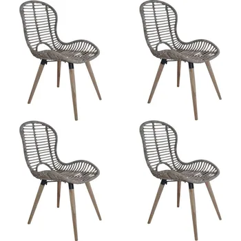 Jídelní židle OMAXI Jídelní židle 4 ks hnědé přírodní ratan 617068