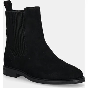 Dámská zimní obuv Semišové kotníkové boty Tommy Hilfiger FLAG SUEDE CHELSEA BOOT FW0FW08780 černá 99X, EUR 41
