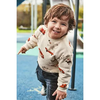 Chlapecká mikina Dětská mikina Mayoral béžová barva, vzorovaná, 2417 2417.3E.Baby.9BYA 02X, vel. 86