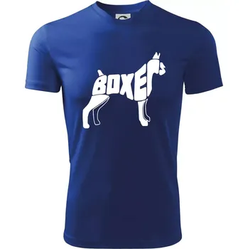 Chlapecké tričko Boxer nápis v těle - Dětské triko sportovní (dresovina) - 122 cm/6 let ( Královská modrá )