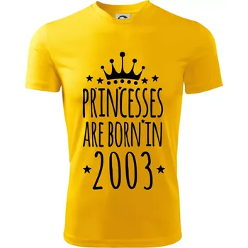 Chlapecké tričko Princesses are born in 2003 - Dětské triko sportovní (dresovina) - 134 cm/8 let ( Žlutá )