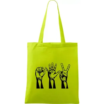 Kámen nůžky papír černé - Taška bavlněná - 42 x 38 cm ( Limetková )