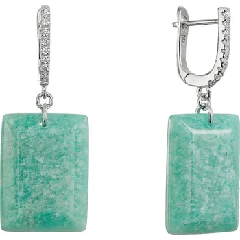 Náušnice EVOLUTION GROUP CZ Stříbrné náušnice s amazonitem - 11743.3