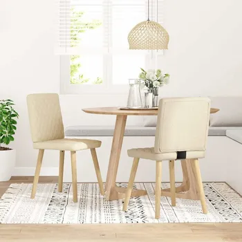 Jídelní židle OMAXI Jídelní židle 2 ks krémové textil 632845