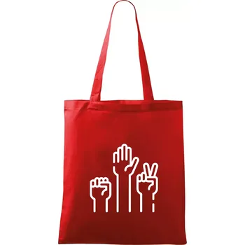 Nákupní taška Kamen nůžky papír ikony - Taška bavlněná - 42 x 38 cm ( Červená )