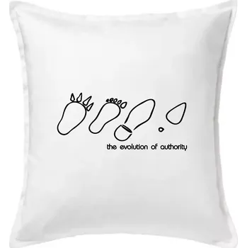 Polštář Evolution of authority - Polštář 50x50 - 50x50 - Včetně výplně ( Bílá )