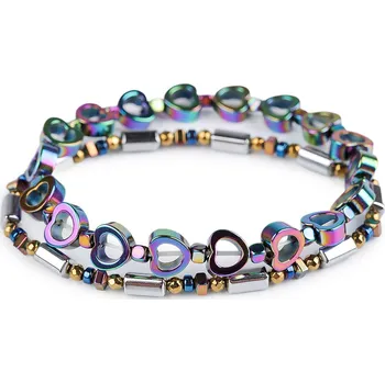 Náramek Pružné náramky z hematitu sada 2 ks, malé, 2 mix