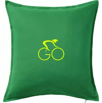 Polštář GO - Fluo cyklista malý - Polštář 50x50 - 50x50 - Pouze potah ( Středně zelená )