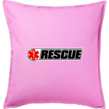 Polštář Záchranář rescue kříž červený - Polštář 50x50 - 50x50 - Pouze potah ( Růžová )