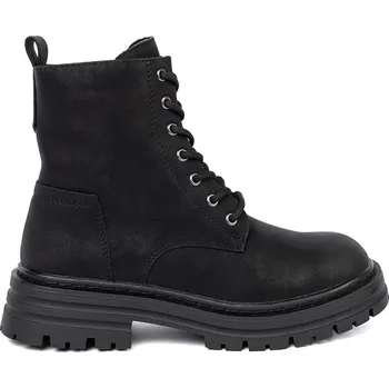 Dámské polobotky Sergio Leone Trendy kotníkové boty černé dámské na plochém podpatku 36