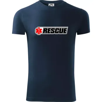 Pánské oblečení Záchranář rescue kříž červený - Viper FIT - Pánské zůžené tričko - XL ( Námořní modrá (velmi tmavá - téměř černá) )