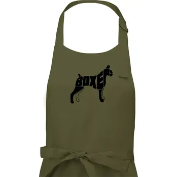 Kuchyňská zástěra Boxer nápis v těle - Dámská zástěra na vaření - Univerzální velikost ( Khaki )