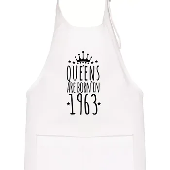 Kuchyňská zástěra Queens are born in 1963 - Dětská zástěra na vaření - Univerzální velikost ( Bílá )
