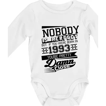 Nobody is perfect - 1993 - Body kojenecké s dlouhým rukávem - Dlouhý r. do 3 měs ( Bílá )