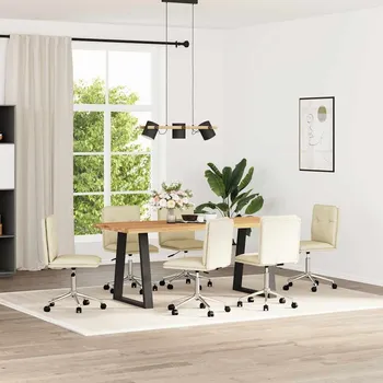 Jídelní židle OMAXI Jídelní židle 6 ks krémové umělá kůže 571571