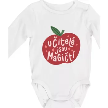 Kojenecký body Učitelé jsou magičtí - Body kojenecké s dlouhým rukávem - Dlouhý r. do 3 měs ( Bílá )
