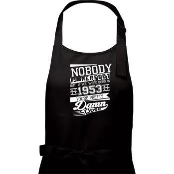Kuchyňská zástěra Nobody is perfect - 1953 - Pánská zástěra na vaření - Univerzální velikost ( Černá )