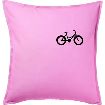Polštář Obrázek kola na prsu městské kolo - Polštář 50x50 - 50x50 - Pouze potah ( Růžová )