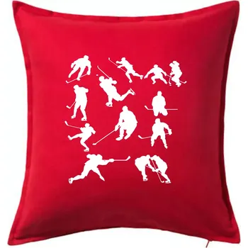 Polštář Hokejisti ikony - Polštář 50x50 - 50x50 - Pouze potah ( Červená )