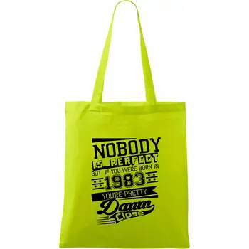 Nobody is perfect - 1983 - Taška bavlněná - 42 x 38 cm ( Limetková )