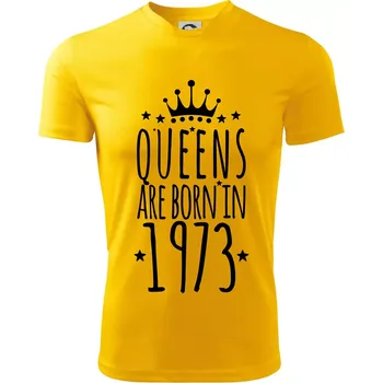 Queens are born in 1973 - Dětské triko sportovní (dresovina) - 146 cm/10 let ( Žlutá )