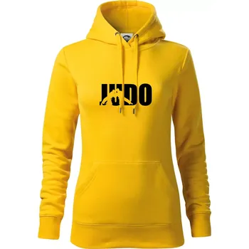 Dámská mikina Judo - Nápis - Mikina dámská Cape s kapucí - XS ( Žlutá )