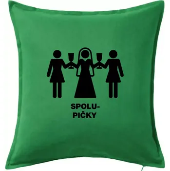 Polštář Spolu pičky (Hana-creative) - Polštář 50x50 - 50x50 - Včetně výplně ( Středně zelená )