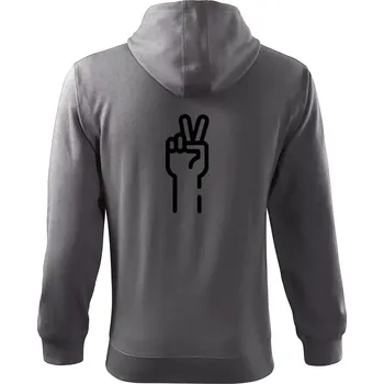 Pánská mikina Nůžky ikona - Mikina s kapucí na zip trendy zipper - 2XL ( Ocelově šedá )