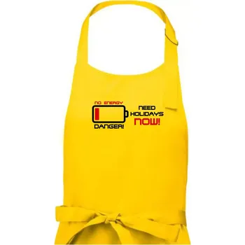 Kuchyňská zástěra No energy danger need holidays - Pánská zástěra na vaření - Univerzální velikost ( Žlutá )
