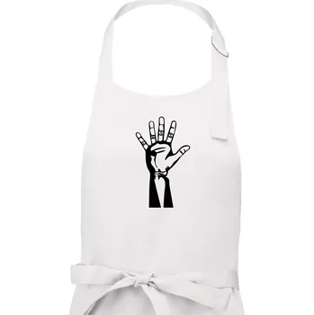 Kuchyňská zástěra Papír černě - Pánská zástěra na vaření - Univerzální velikost ( Bílá )