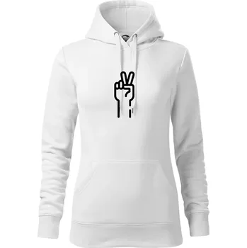 Dámská mikina Nůžky ikona - Mikina dámská Cape s kapucí - XL ( Bílá )