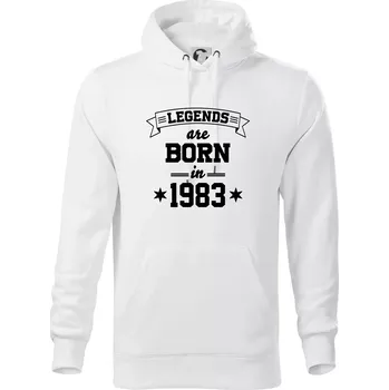 Pánská mikina Legends are born in 1983 - Mikina pánská Cape s kapucí - 5XL ( Bílá )