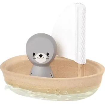 Dřevěná hračka PlanToys Plachetnice s lachtanem