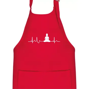 Kuchyňská zástěra Ekg Budha - Dětská zástěra na vaření - Univerzální velikost ( Červená )