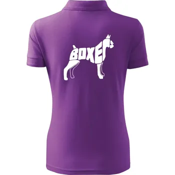 Boxer nápis v těle - Polokošile dámská Pique Polo - 3XL ( Fialová )