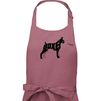 Kuchyňská zástěra Boxer nápis v těle - Dámská zástěra na vaření - Univerzální velikost ( Starorůžová )