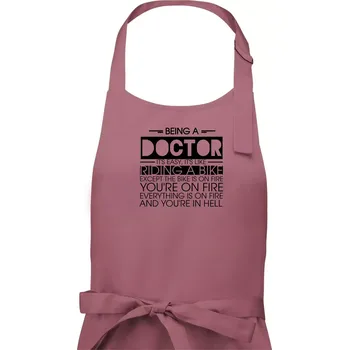 Kuchyňská zástěra Being a doctor - bike - Pánská zástěra na vaření - Univerzální velikost ( Starorůžová )