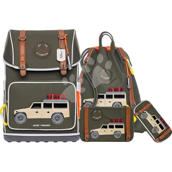 Školní batoh Set školní batoh velký Ergomaxx Camp Life Jeune Premier ergonomický a školní penály se školním vakem na tělocvik a přezůvky