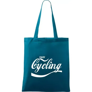 Enjoy Cycling - Taška bavlněná - 42 x 38 cm ( Petrolejová )
