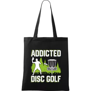 Nákupní taška Addicted disc golf - Taška bavlněná - 42 x 38 cm ( Černá )