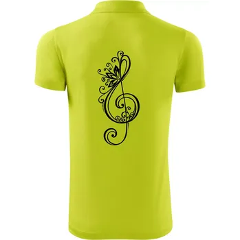 Pánská košile Houslový klíč kytky - Polokošile Victory sportovní (dresovina) - M ( Limetková )