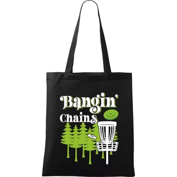 Nákupní taška Bangin chains disc golf - Taška bavlněná - 42 x 38 cm ( Černá )
