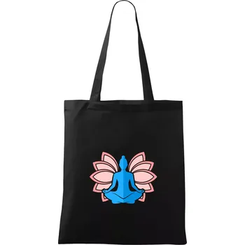 Lilie a budha - Taška bavlněná - 42 x 38 cm ( Černá )