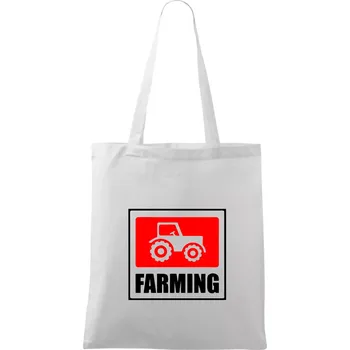 Nákupní taška Farming traktor logo - Taška bavlněná - 42 x 38 cm ( Bílá )