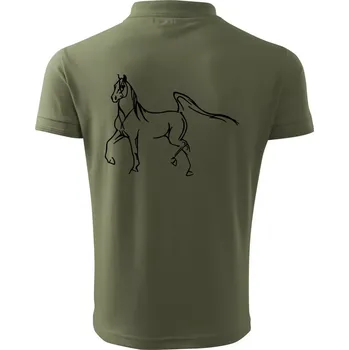 Pánská košile Kůň silueta - Polokošile pánská Pique Polo 203 - M ( Khaki )