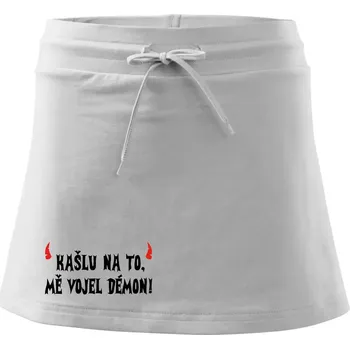 Dámská sukně Kašlu na to vojel mě démon (Hana-creative) - Sportovní sukně - two in one - XL ( Bílá )